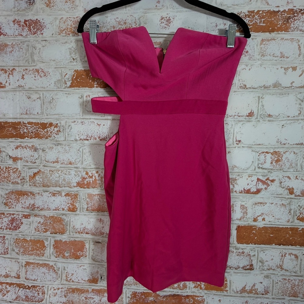 NBD x NAVEN Cutout Mini Dress Women S Pink Strapless Bodycon Party Night Out